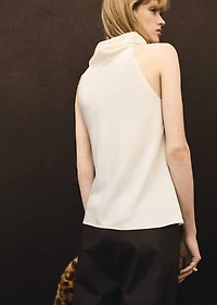 Draped neck blouse