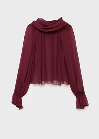 Semi-transparent blouse with foulard