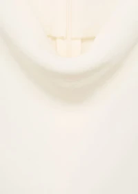 Blouse with draped collar and contrasting trim