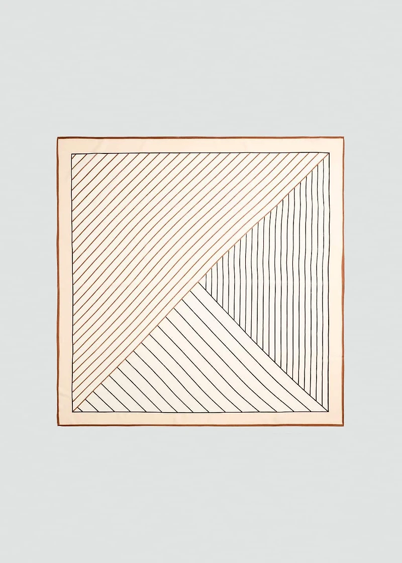 100% wool geometric-print foulard