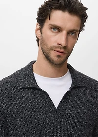 100% cotton polo-neck sweater