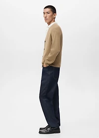 Ribbed knitted cardigan with buttons