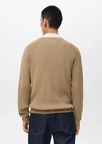 Ribbed knitted cardigan with buttons