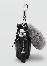 Multi-charm bear handbag keyring