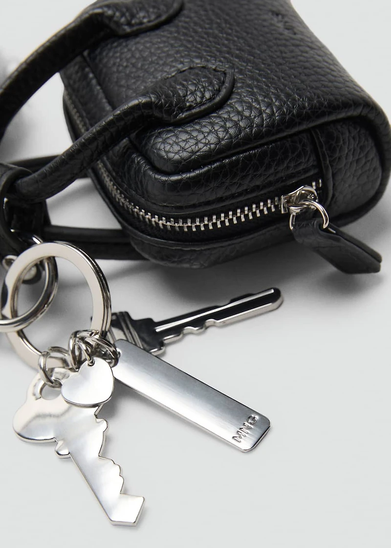Multi-charm bear handbag keyring