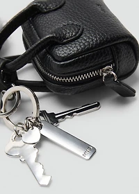 Multi-charm bear handbag keyring