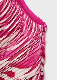Pleated asymmetrical dress with opening