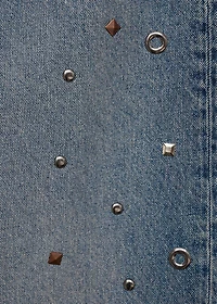 Straight-leg jeans with eyelets