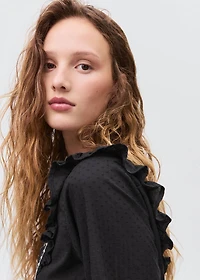 Ruffled embroidered blouse