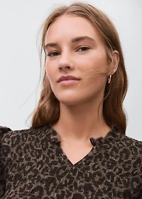 Leopard-print flowy blouse