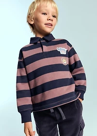 Printed polo-neck sweatshirt