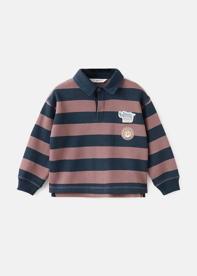Printed polo-neck sweatshirt