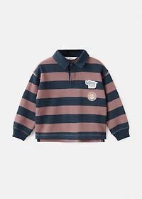 Printed polo-neck sweatshirt