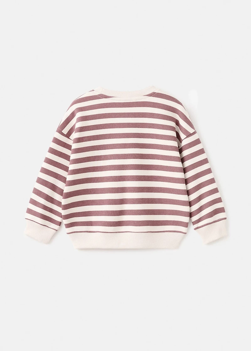 Animal-print striped sweater