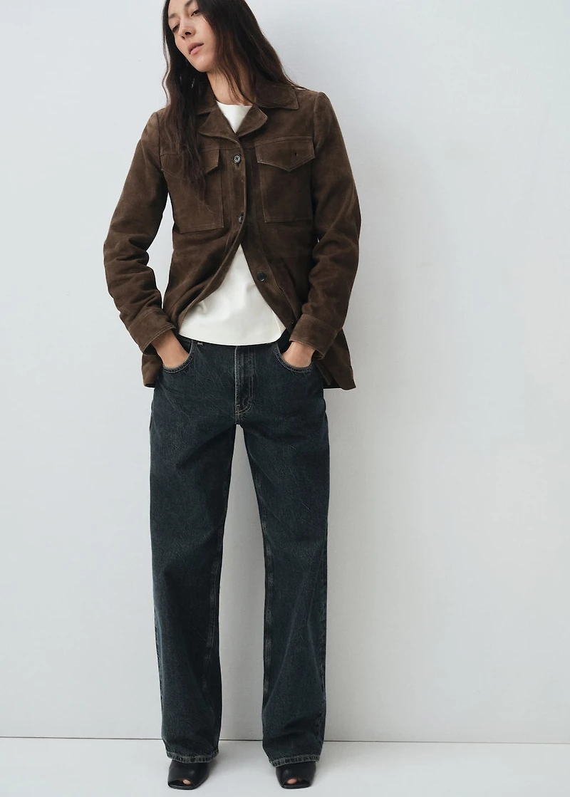100% suede jacket with pockets