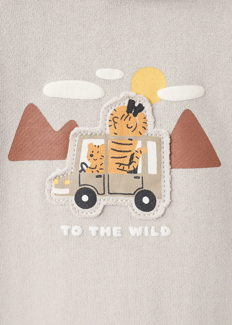 Printed embroidered sweatshirt