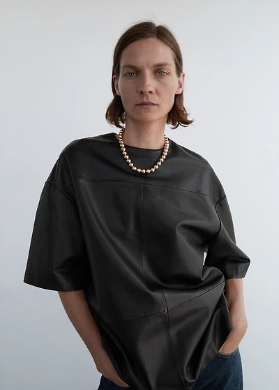 100% leather oversized t-shirt