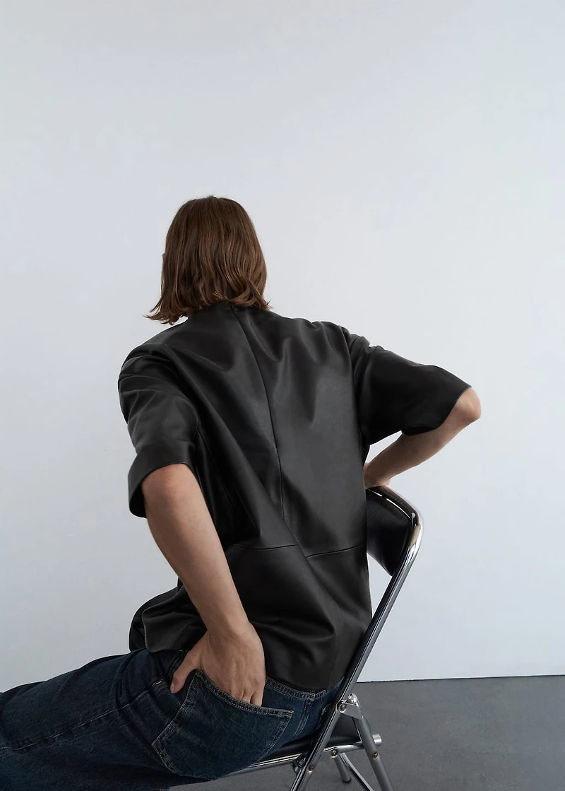 100% leather oversized t-shirt
