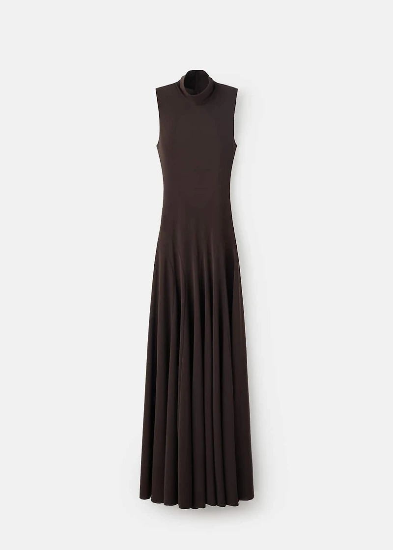 Godet dress with back opening