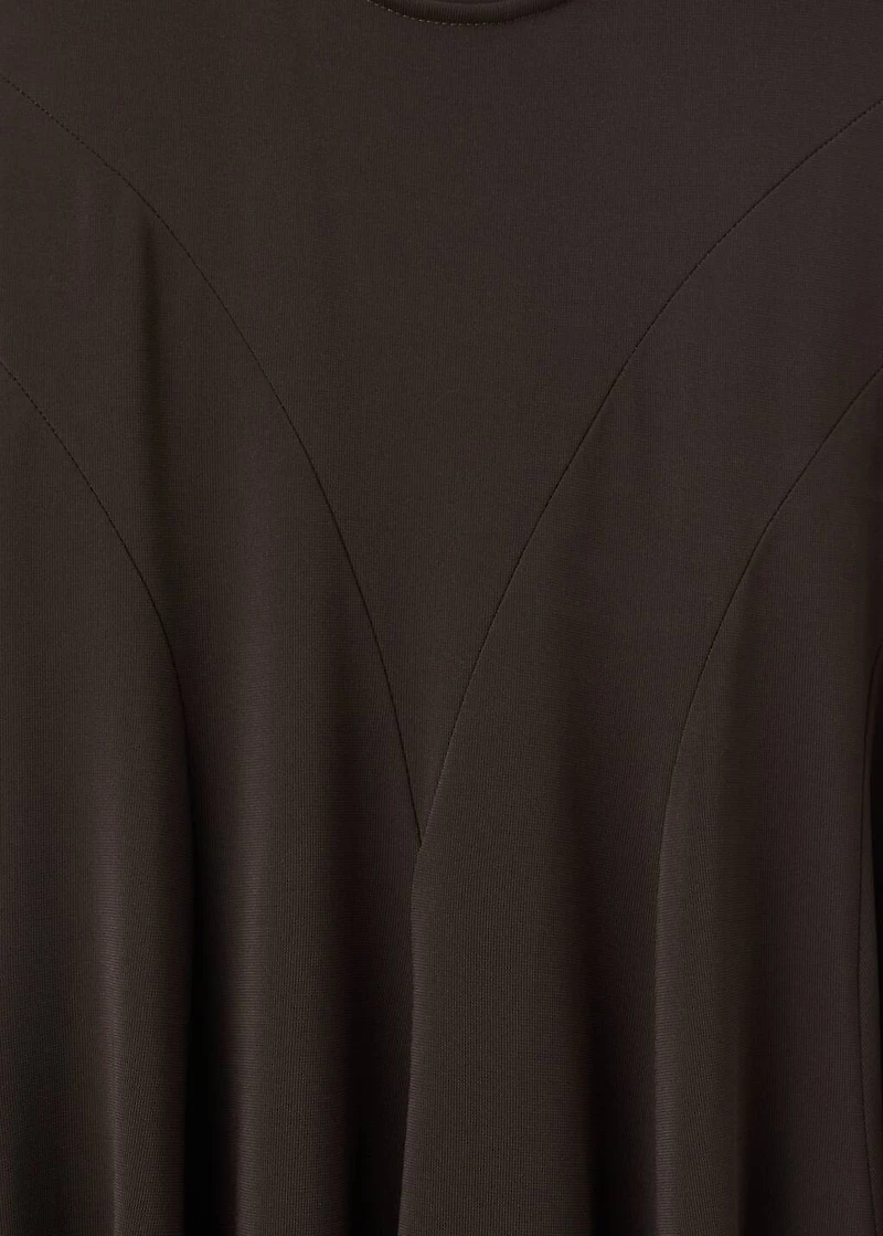 Godet dress with back opening