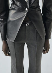 Belt straight-fit pants