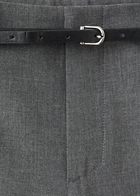 Belt straight-fit pants