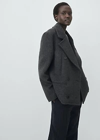 Double-breasted wool coat