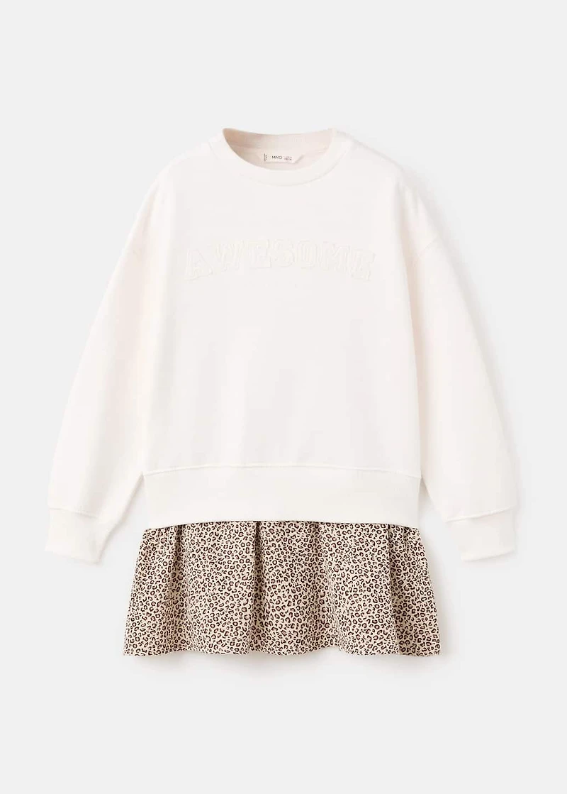 Leopard-print sweatshirt dress