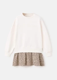Leopard-print sweatshirt dress