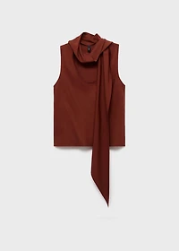 Blouse with foulard neckline