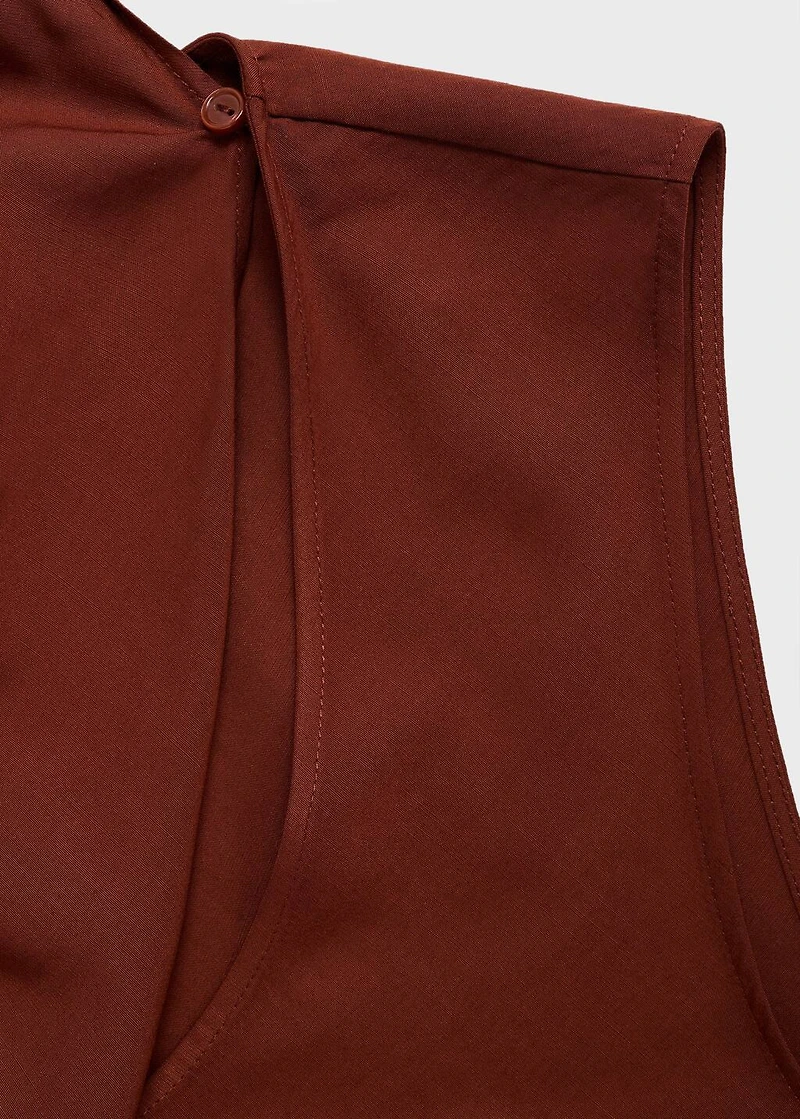 Blouse with foulard neckline