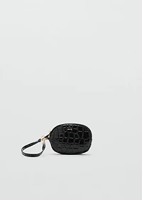 Crocodile-effect keychain purse