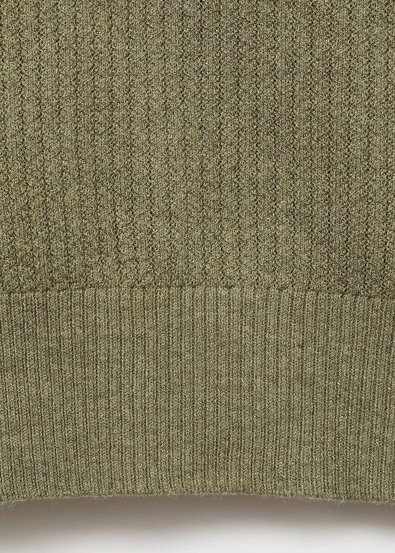 Ribbed knit polo shirt