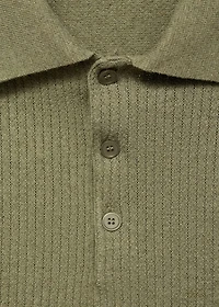 Ribbed knit polo shirt