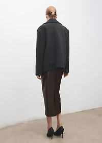 Faux-leather pencil skirt