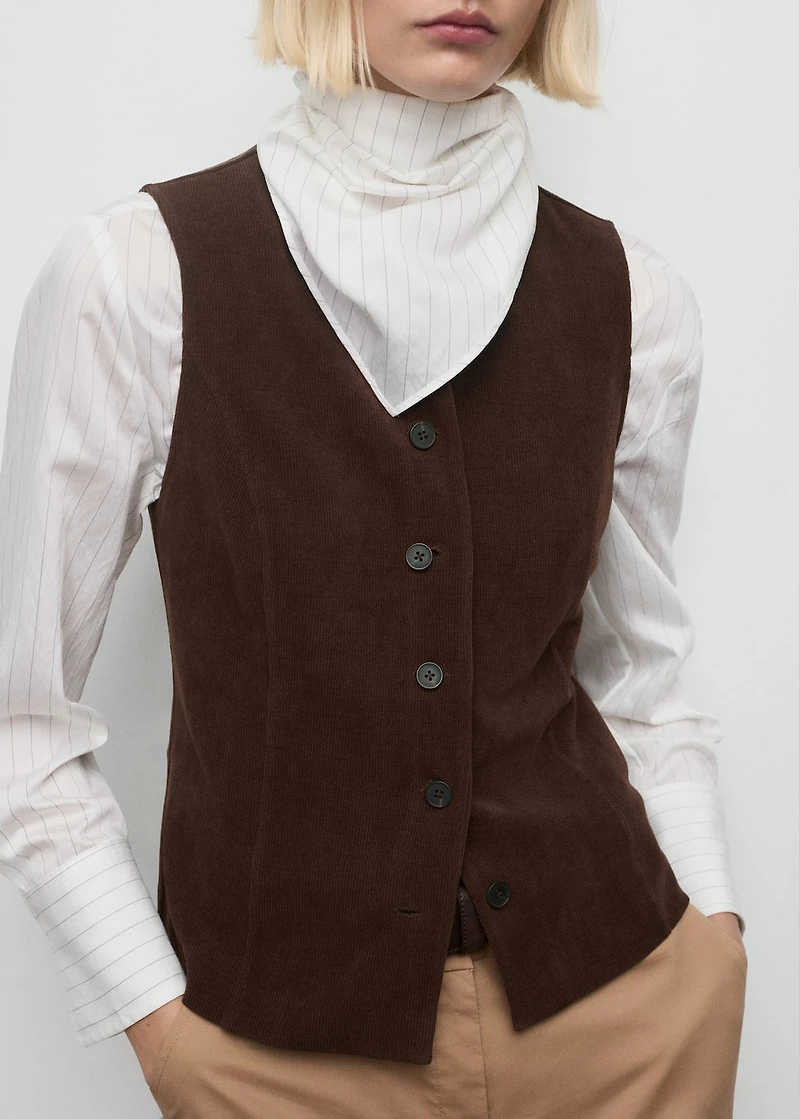 Corduroy top with buttons