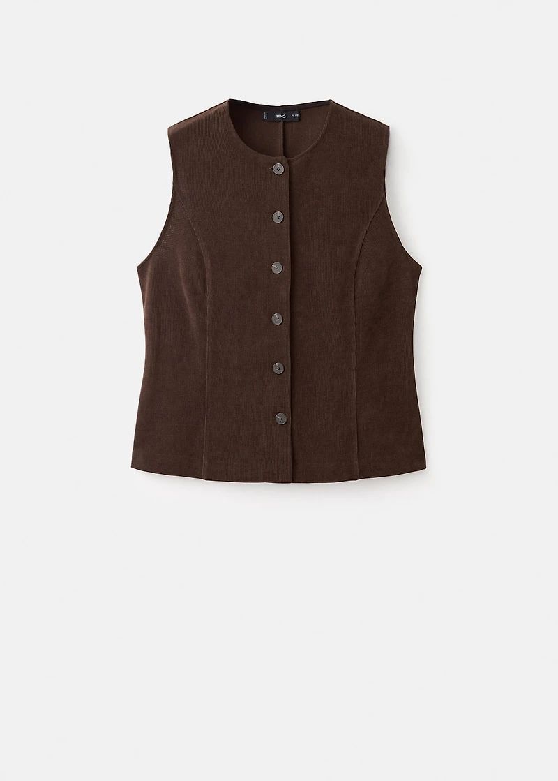 Corduroy top with buttons