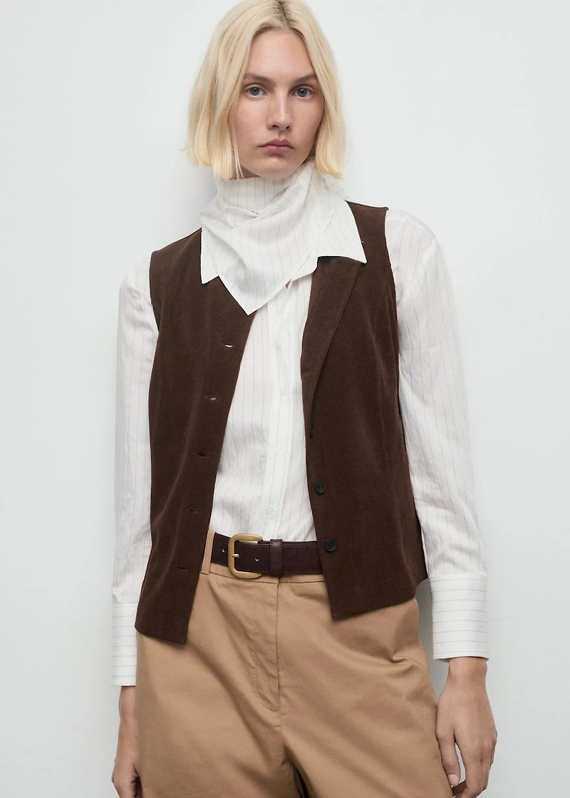 Corduroy top with buttons