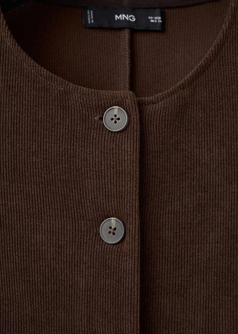 Corduroy top with buttons