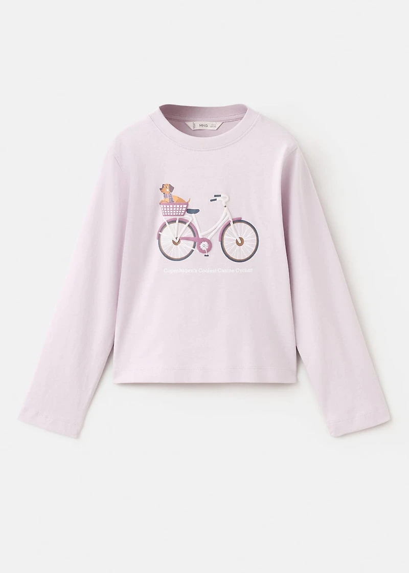 Printed cotton-blend T-shirt