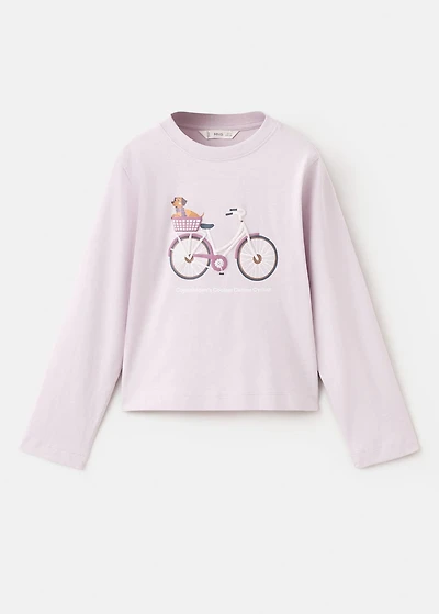Printed cotton-blend T-shirt