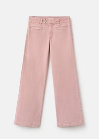 Wide-leg jeans with buttons