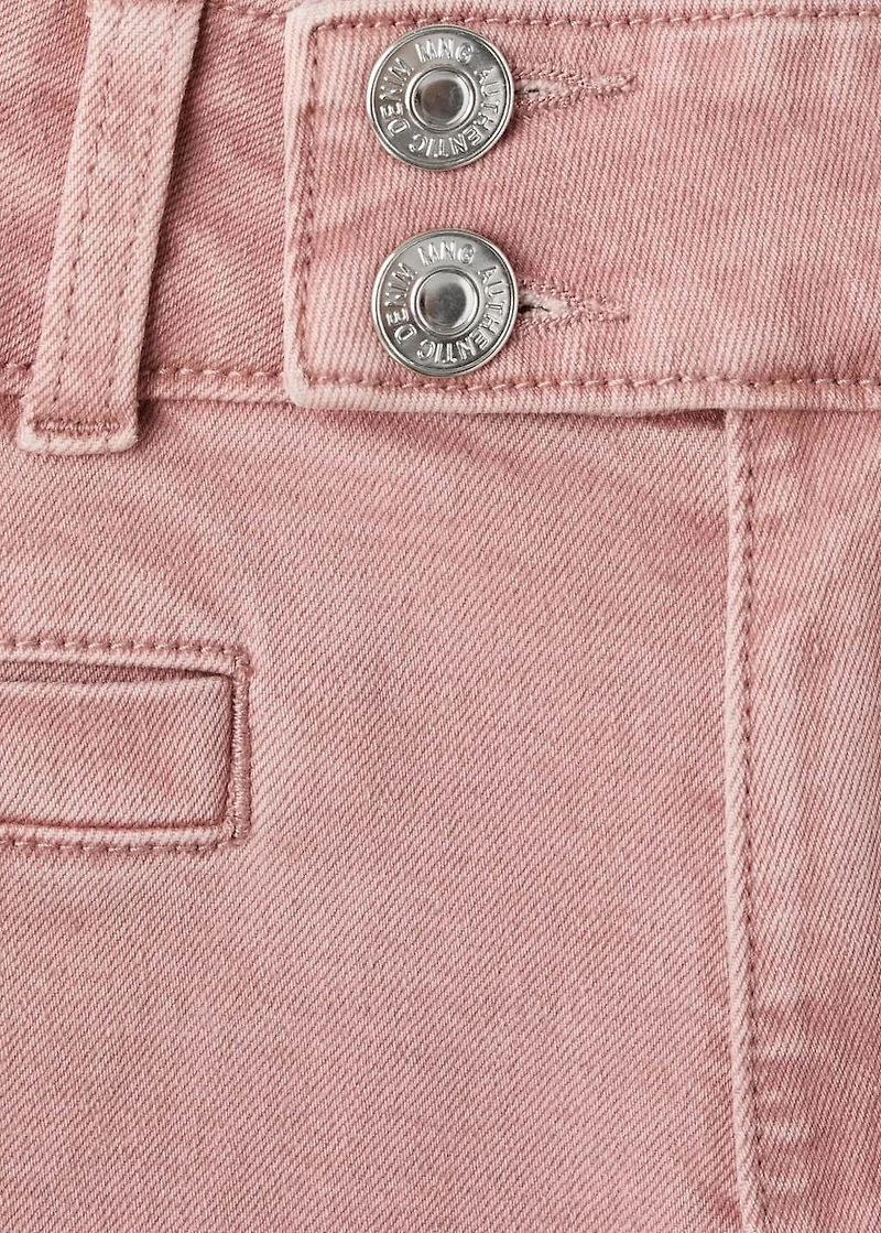 Wide-leg jeans with buttons