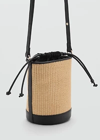Small raffia bucket bag