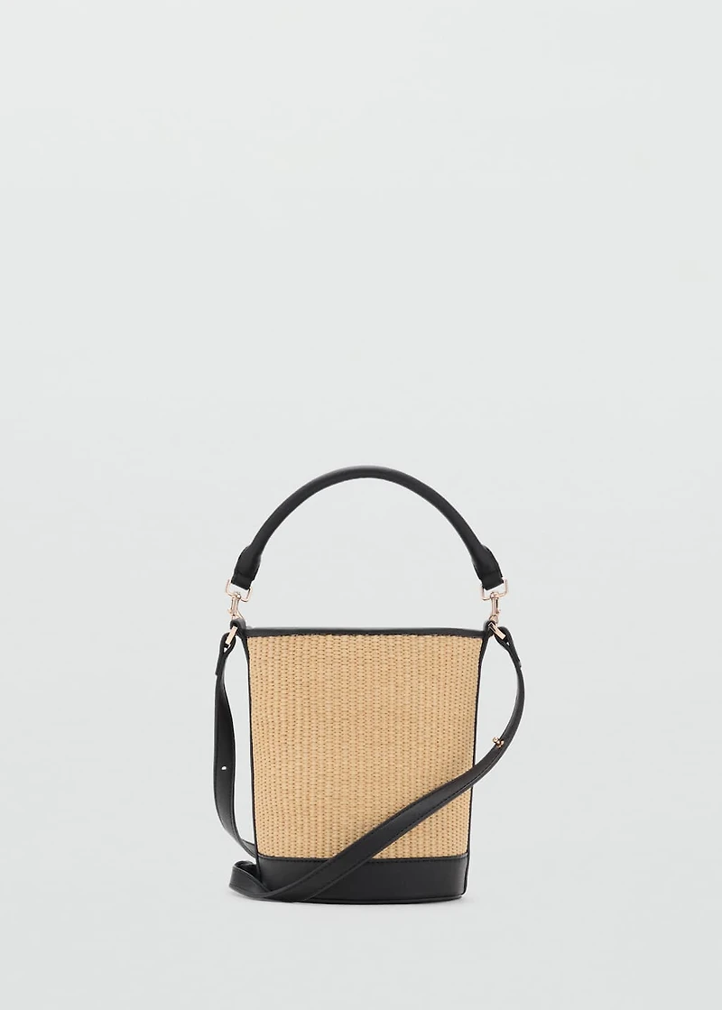 Small raffia bucket bag