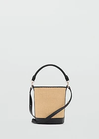 Small raffia bucket bag