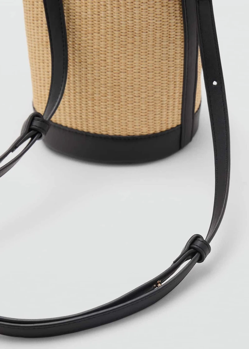 Small raffia bucket bag