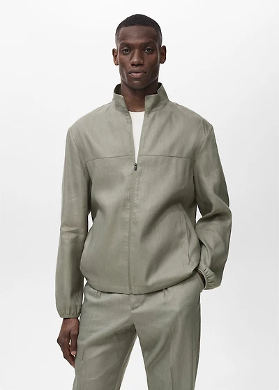 Zipper linen jacket