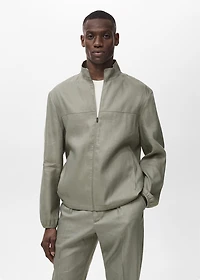 Zipper linen jacket