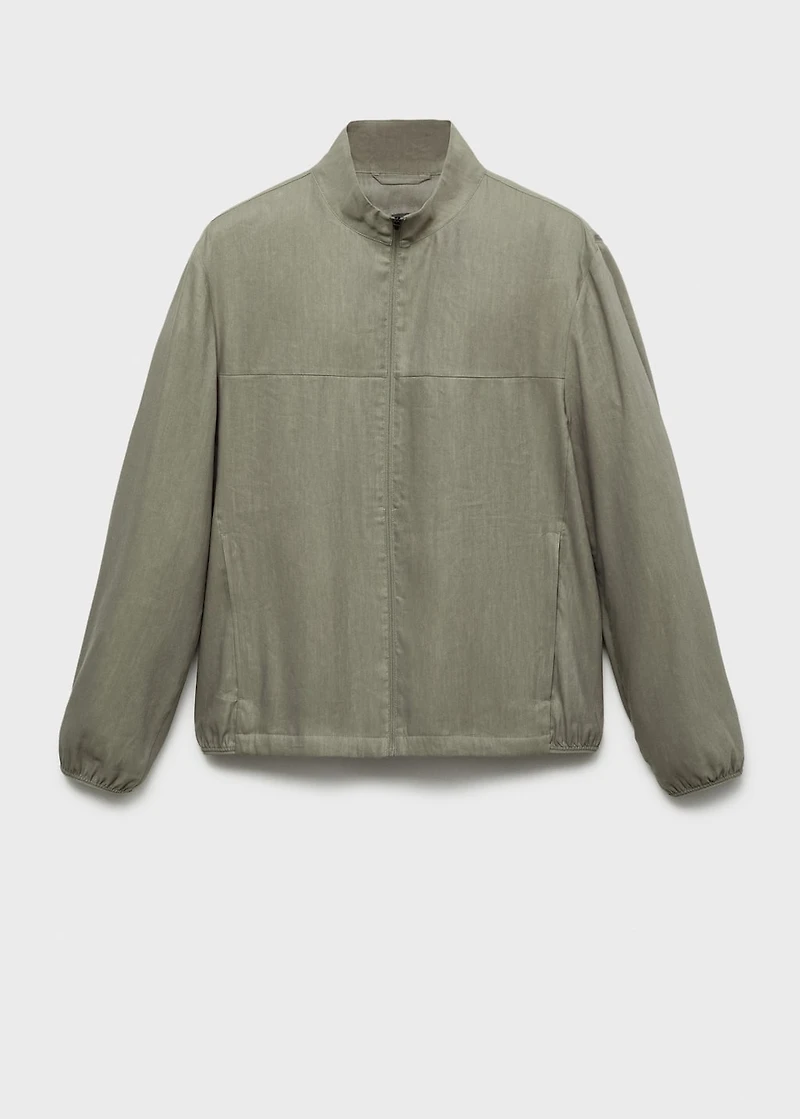 Zipper linen jacket